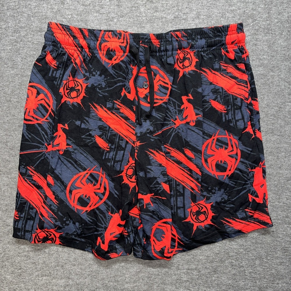 Marvel Spider-Man Across the Spider-Verse Mens Pajama Shorts Red Black M 9